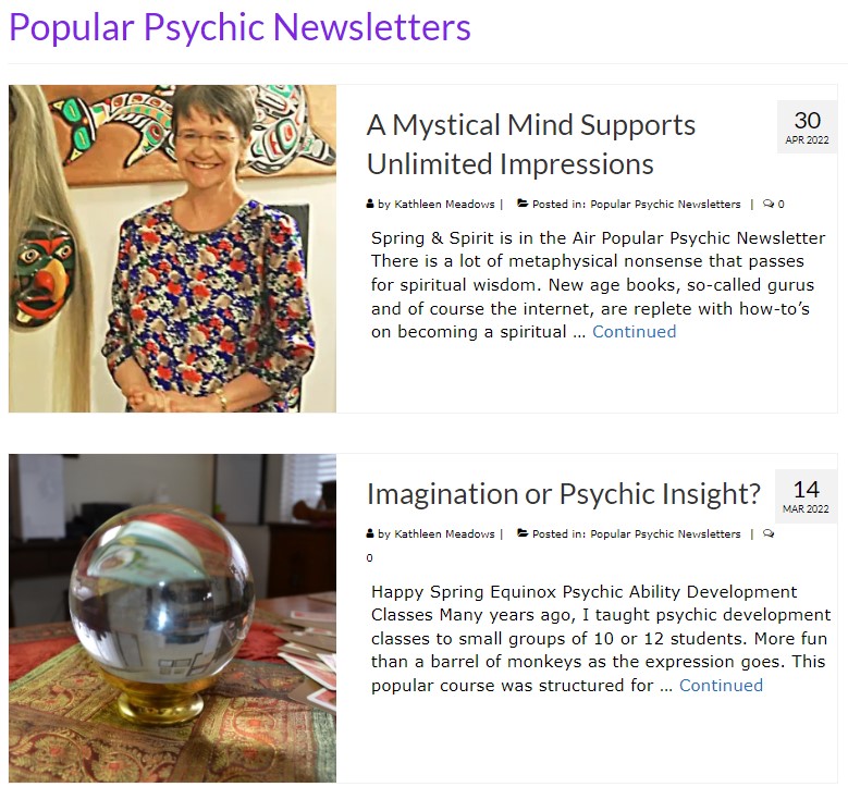 Monthly Psychic Newsletter