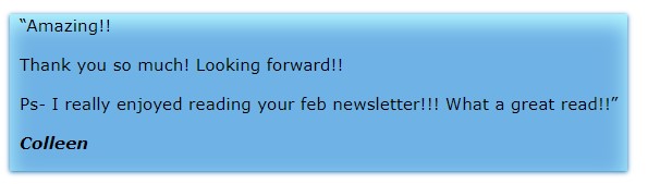 Testimonial from clients