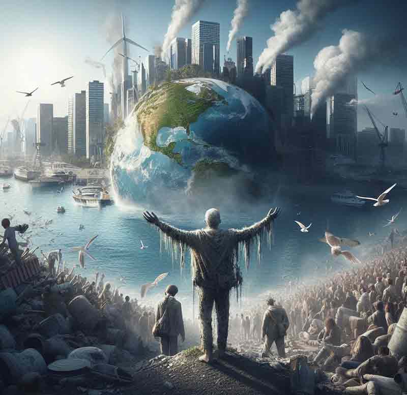 Polluted rivers and oceans